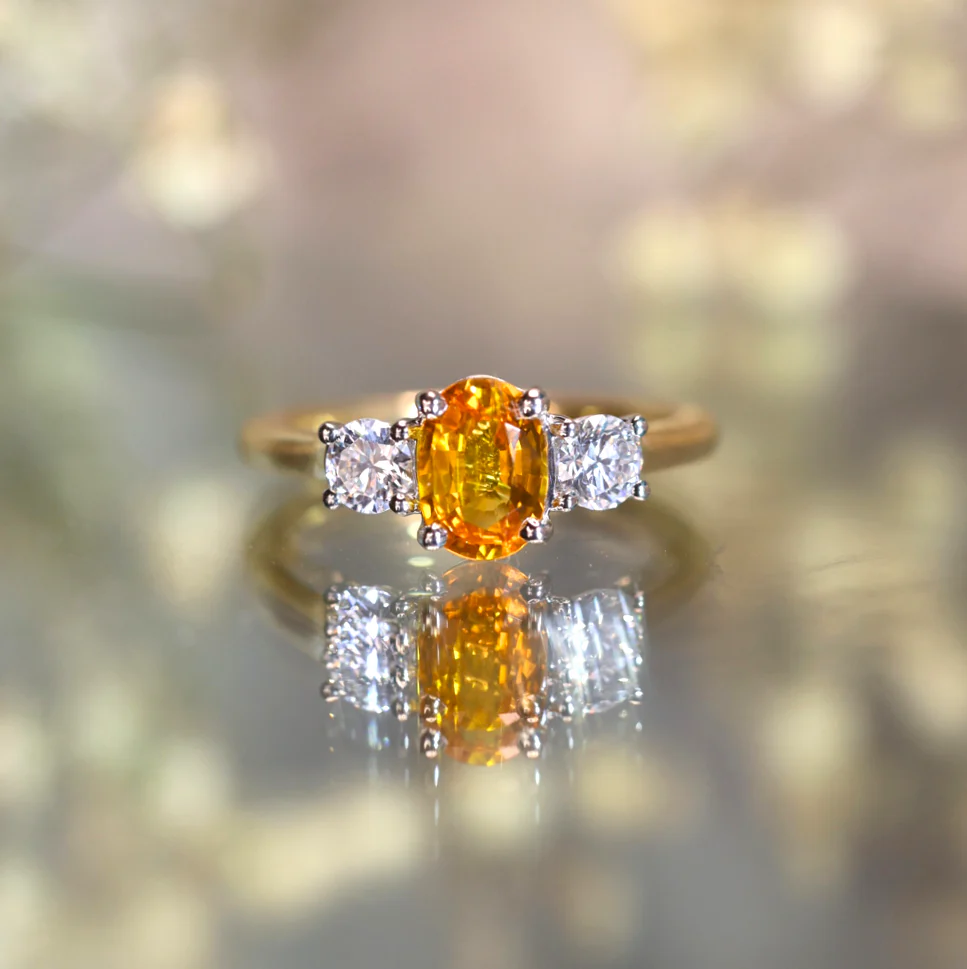 Tangerine Sapphire Ring - Image 3